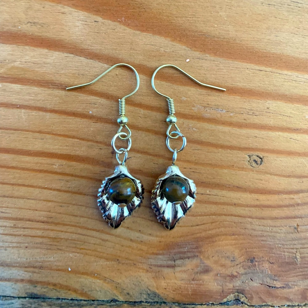 Handmade Gold Leaf Earrings